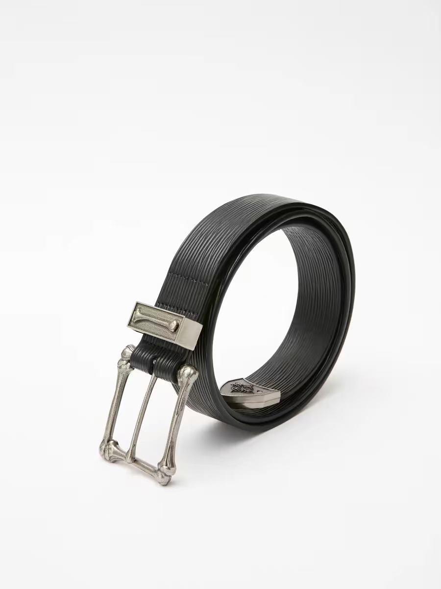 DETWONLINE™Bone Buckle Water-Grain Split Cowhide Belt