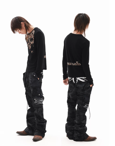 DETWONLINE™"Black‑White Camo"cargo pants