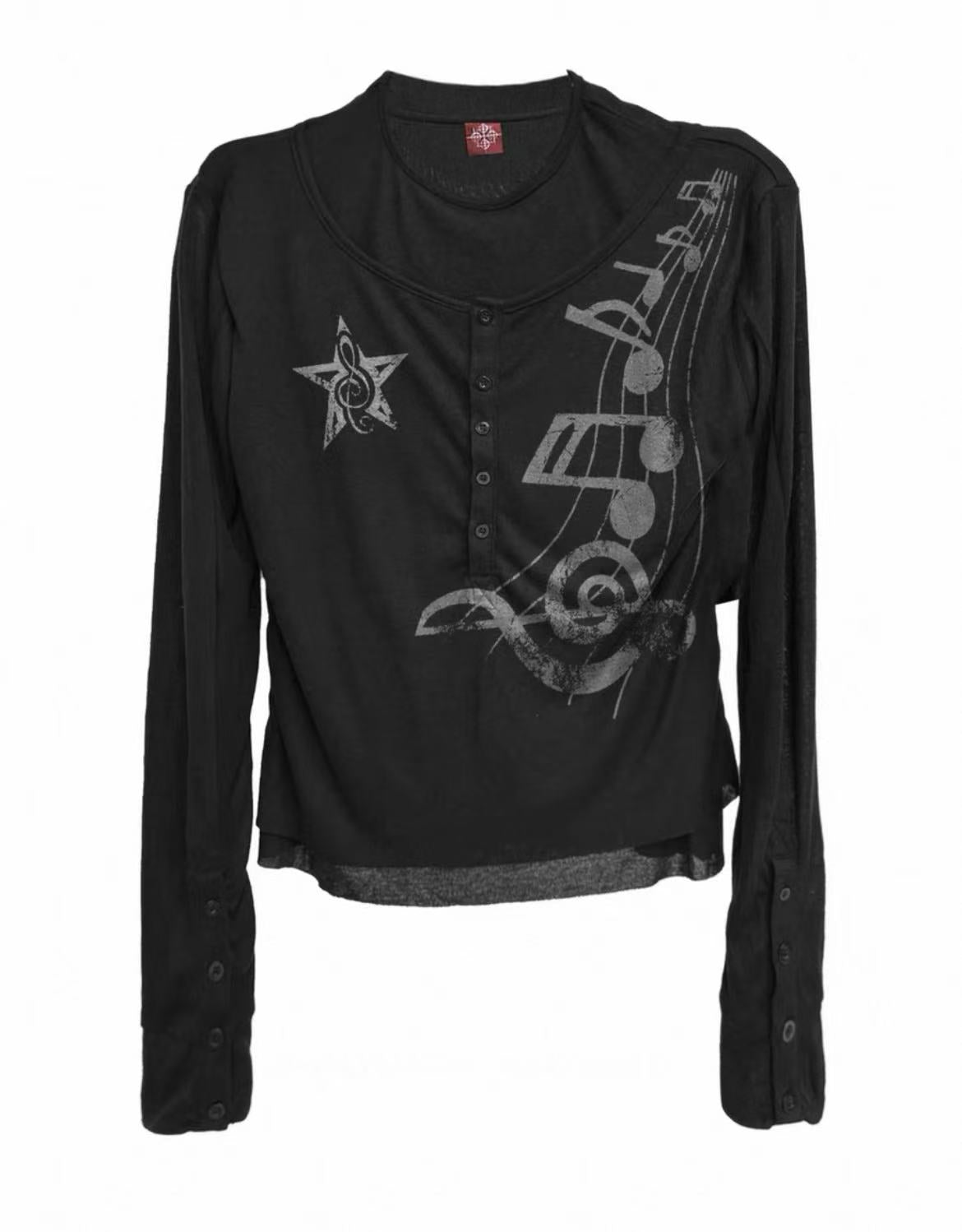 Detwonline cloth tulle  Double Layer Ribbed Mesh Round Neck Long Sleeve