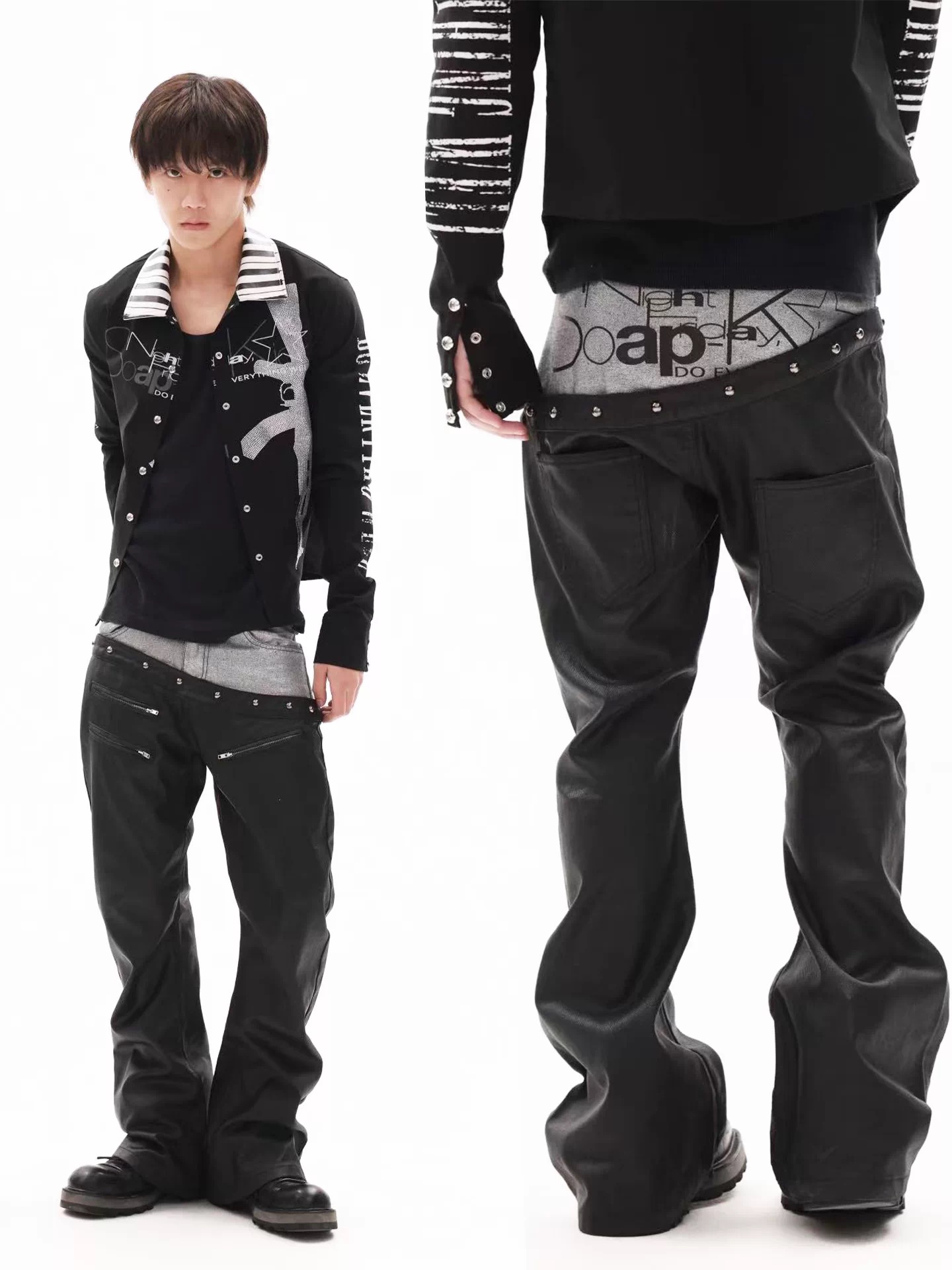 DETWONLINE™"Dark Noir"Wax‑Coated Jeans