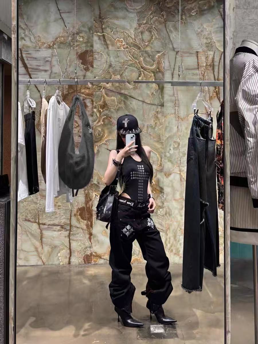 Machete-Slash Ribbon Jeans