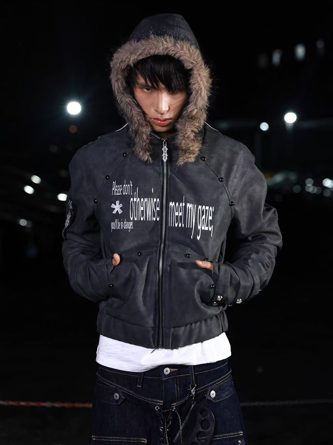 DETWONLINE™Fur-lined hooded coat
