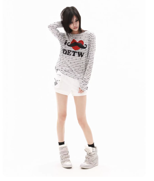 DETWONLINE™"I LOVE Mustache"Long‑Sleeve Tee