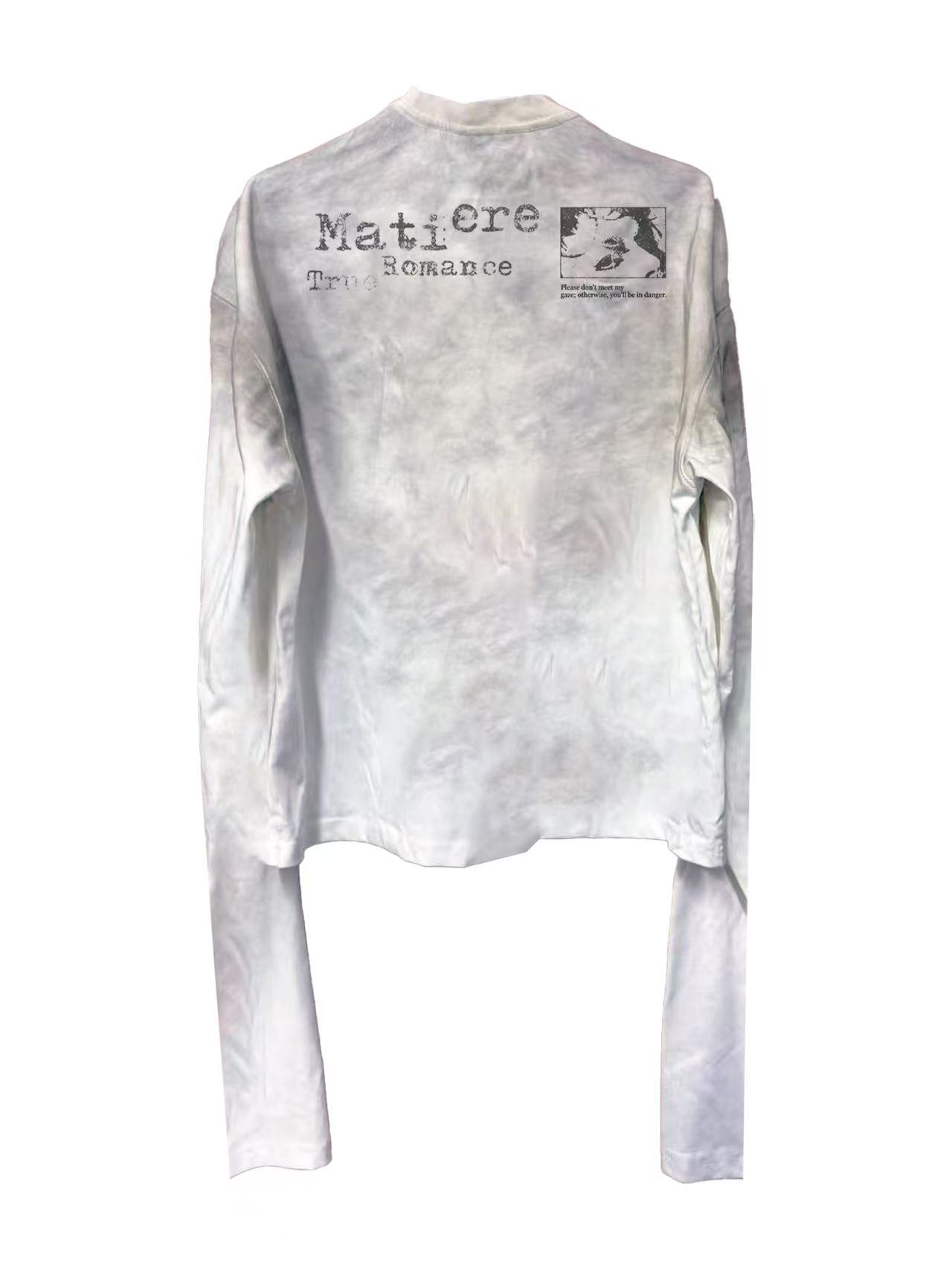 Washed and Aged Spray-Dirty Printed Long Sleeve