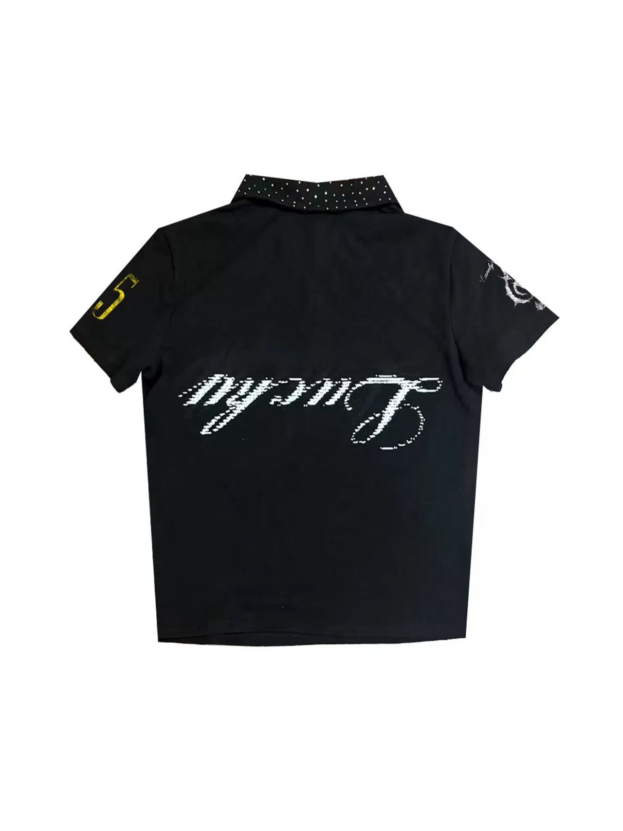 DETWONLINE™Y2K Lucky Star Polka Dot Collar Cropped Polo Shirt