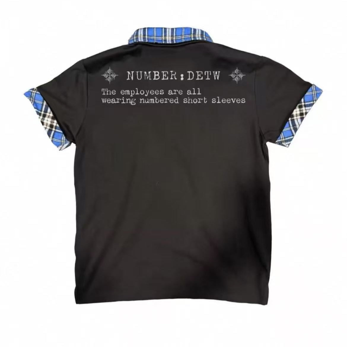 Detwonline blue checkered polo shirt