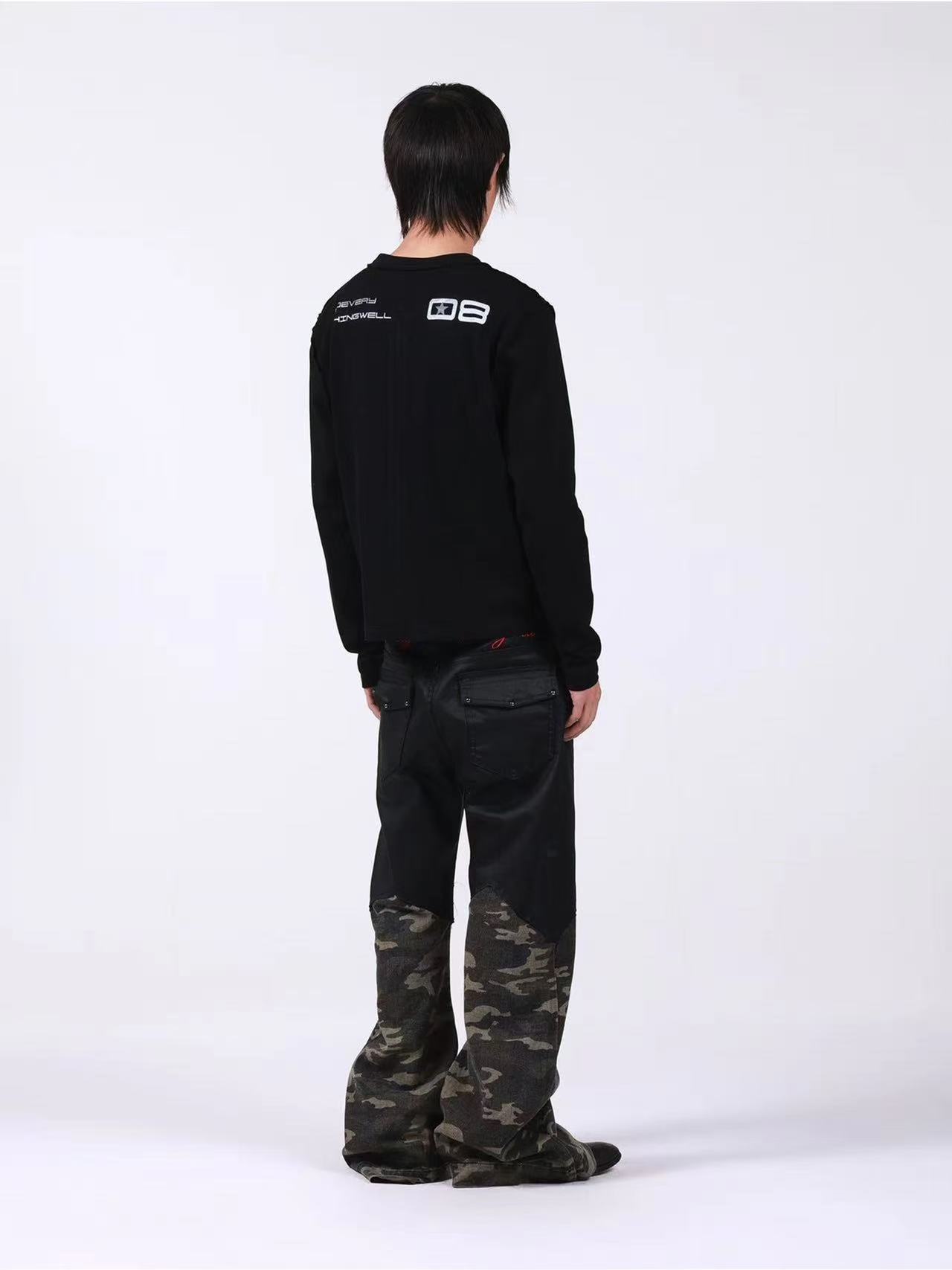 DETWONLINE™Red Star Slogan Shoulder Long Sleeve