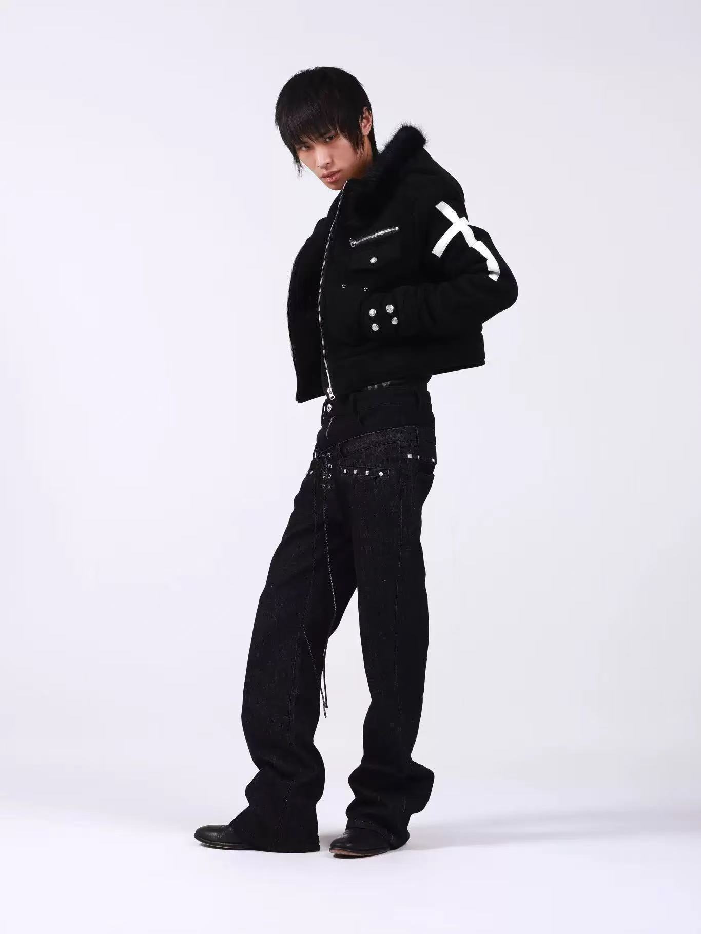 DETWONLINE™Cross-shaped suede coat