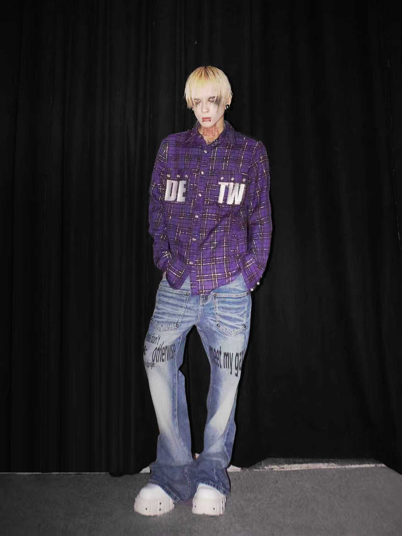 DETWONLINE™Purple Plaid Shirt
