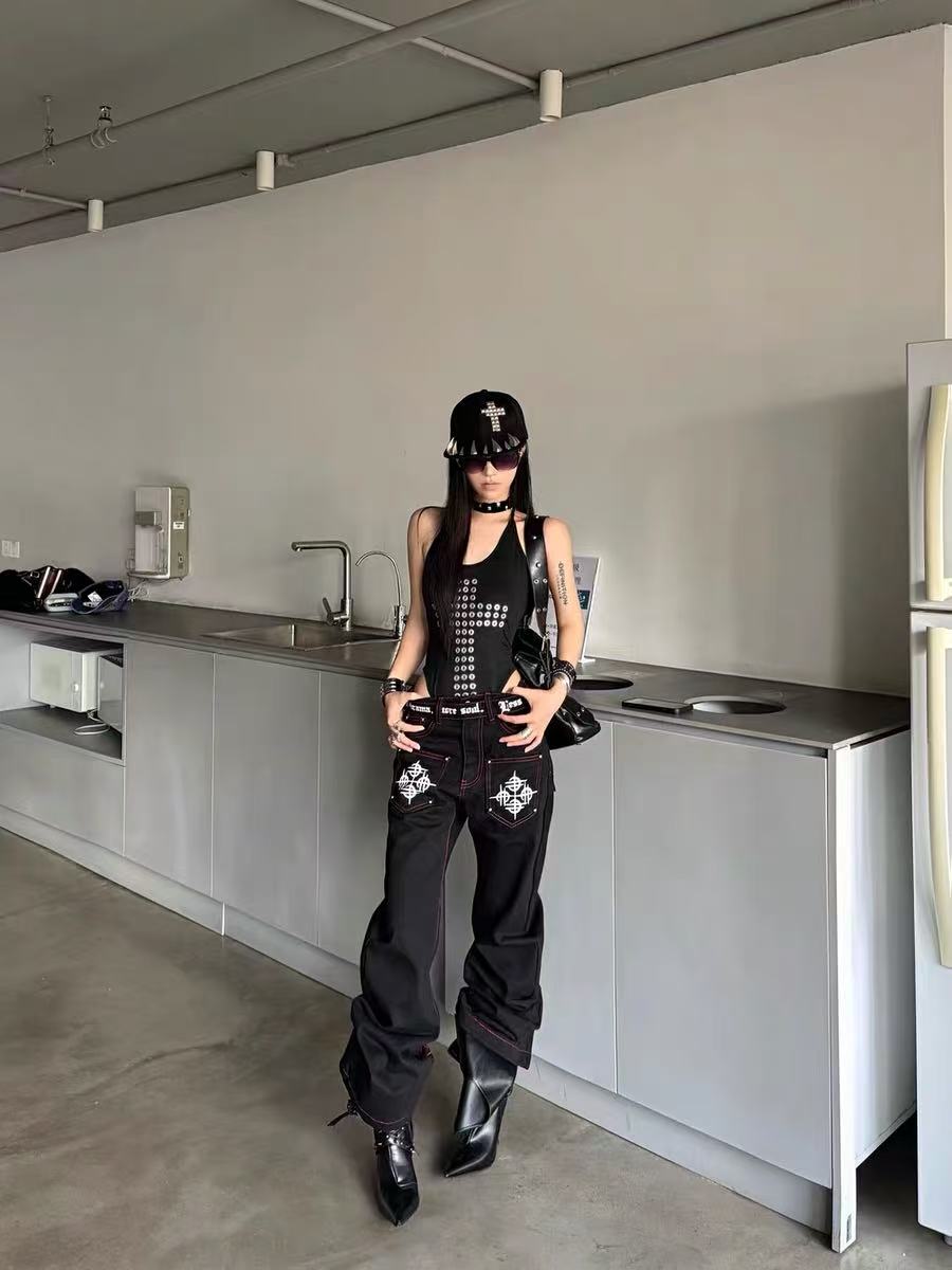 Machete-Slash Ribbon Jeans