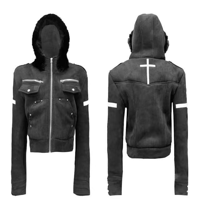 DETWONLINE™Cross-shaped suede coat