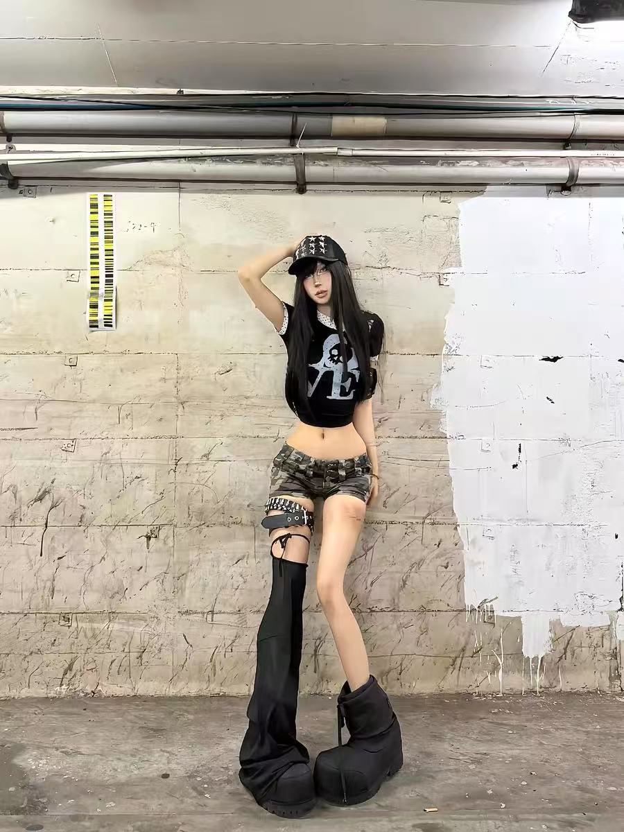 Detwonline Polka dot skull short-sleeve shirt