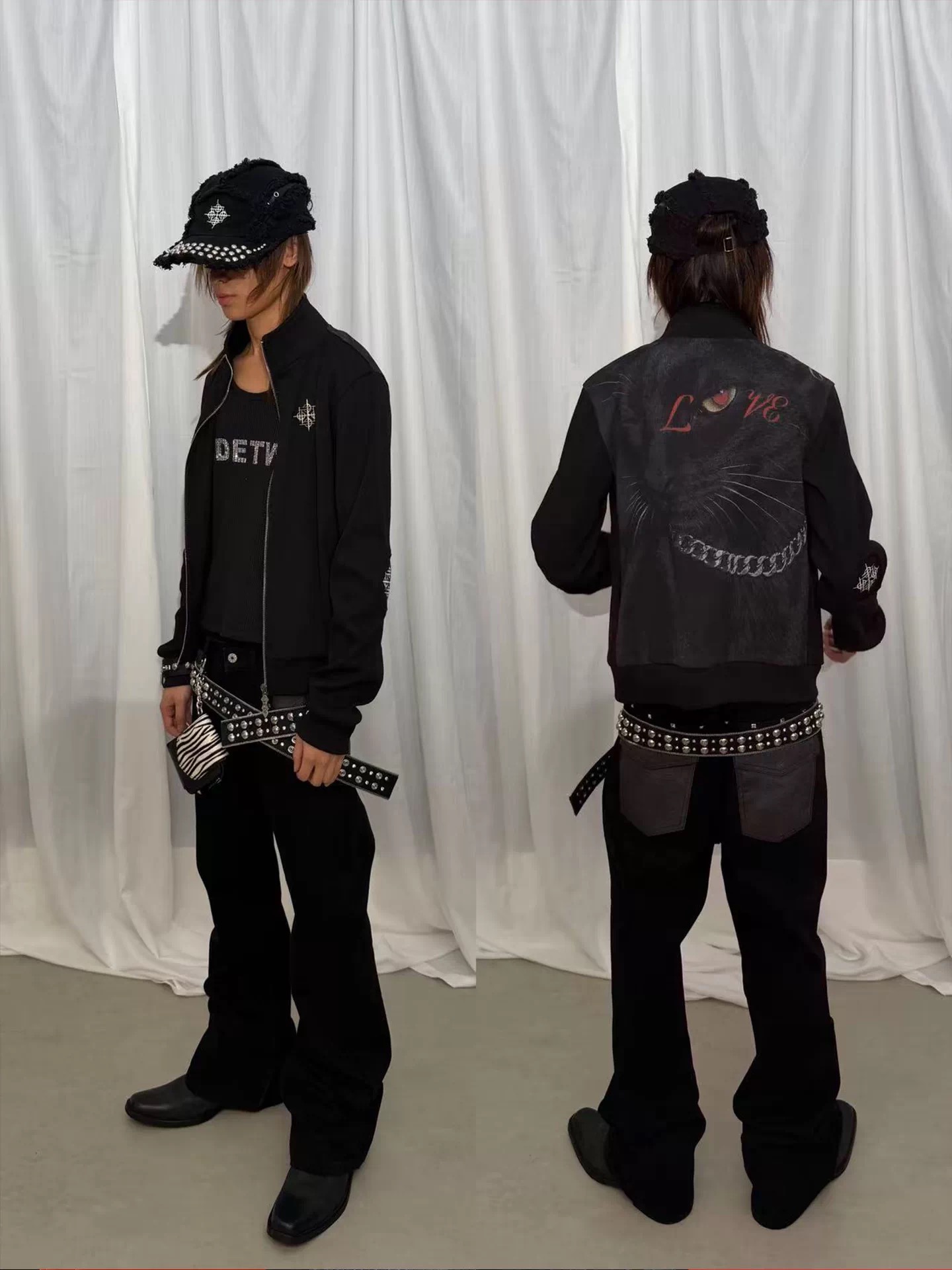 DETWONLINE™"Metal Tag"Slim Stand Collar Jacket