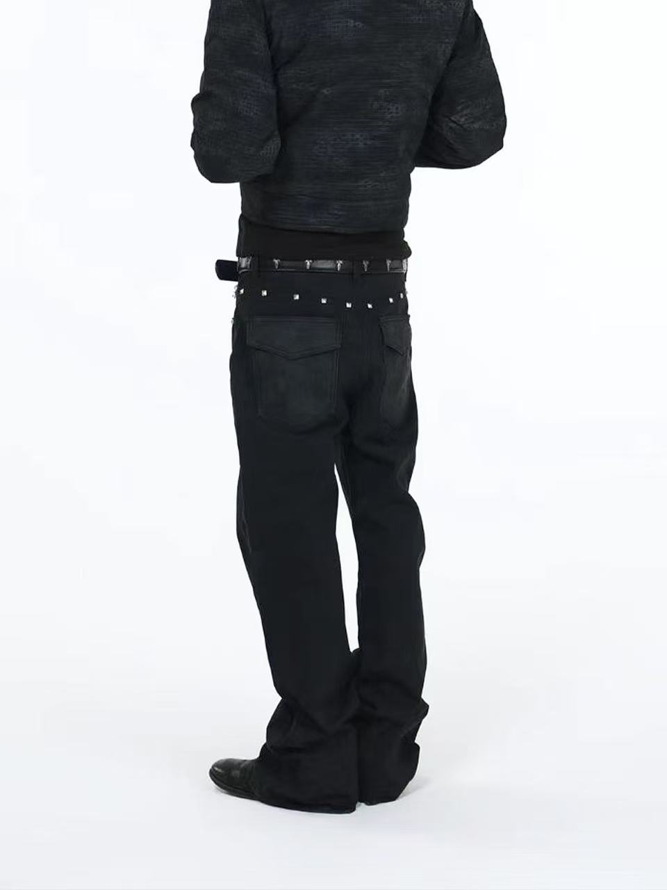 DETWONLINE™Snake pattern rivet jeans