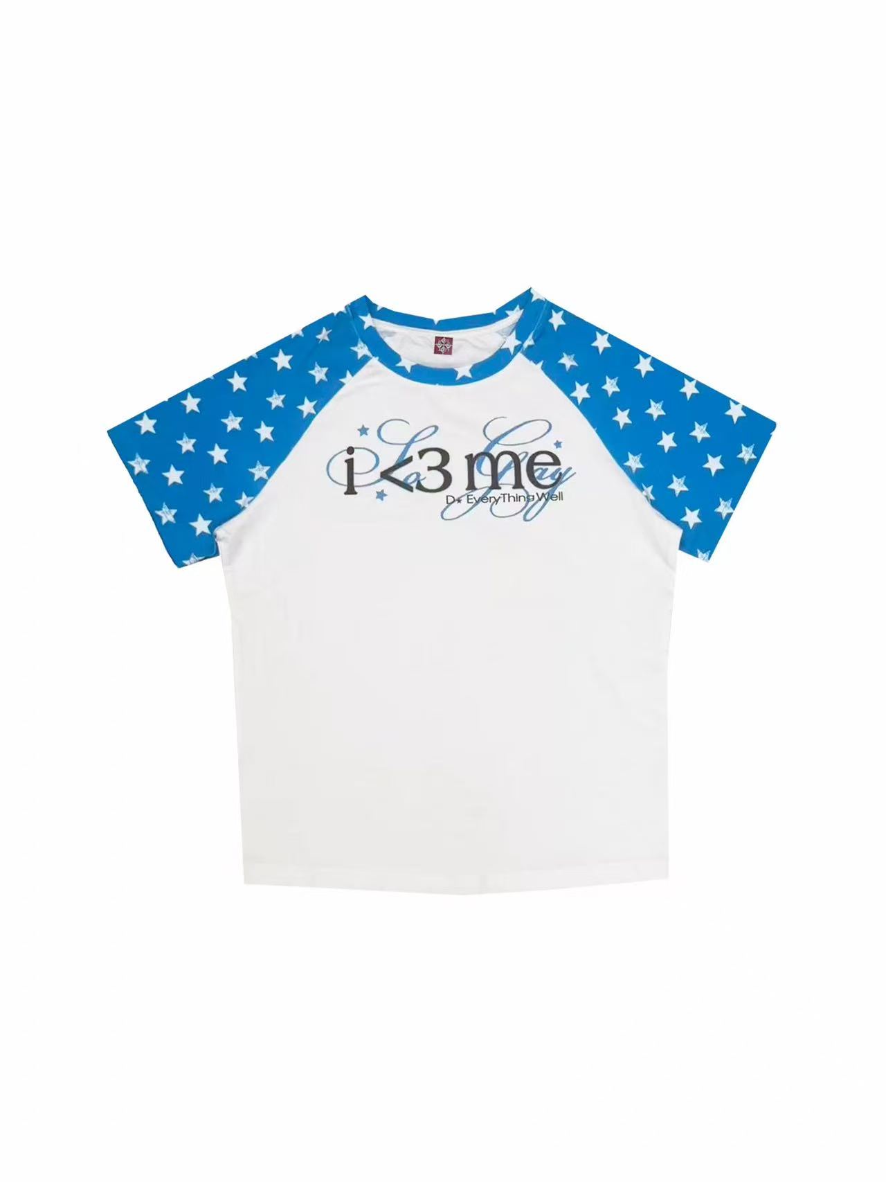 DETWONLINE™"i <3 me" Star-Print Raglan Sleeve T-Shirt