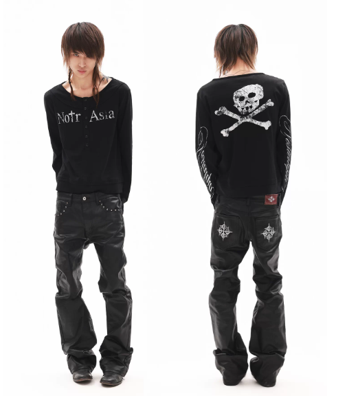 DETWONLINE™"Skull"Long‑Sleeve Tee