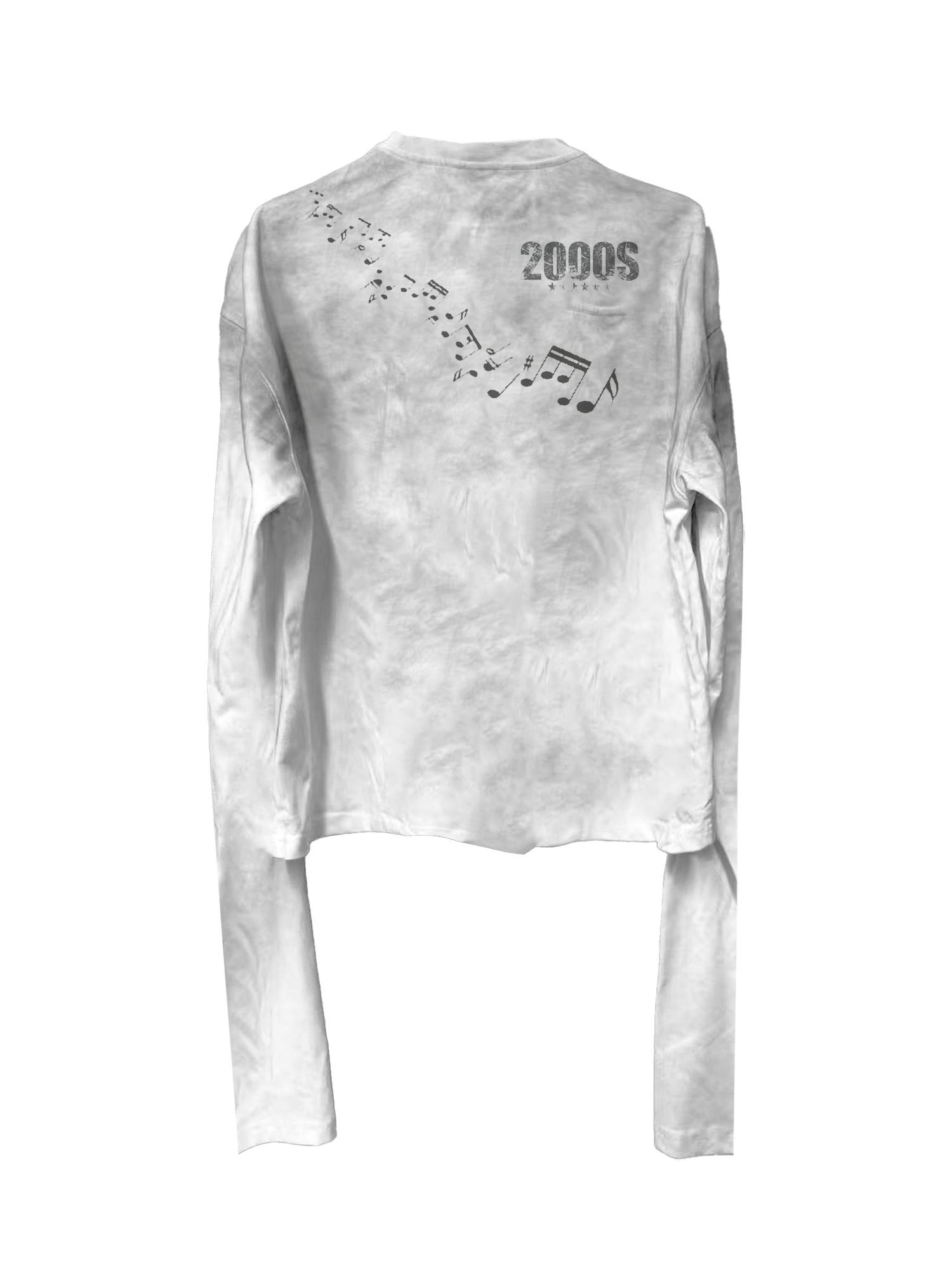 Washed and Aged Spray-Dirty Printed Long Sleeve