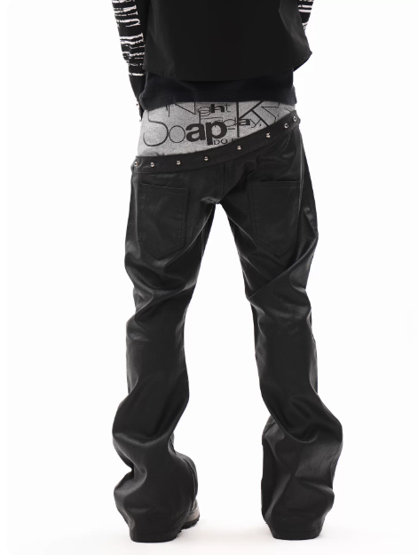 DETWONLINE™"Dark Noir"Wax‑Coated Jeans