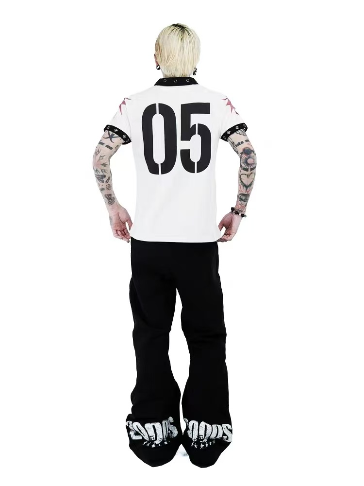 Detwonline punk fashion polo shirt
