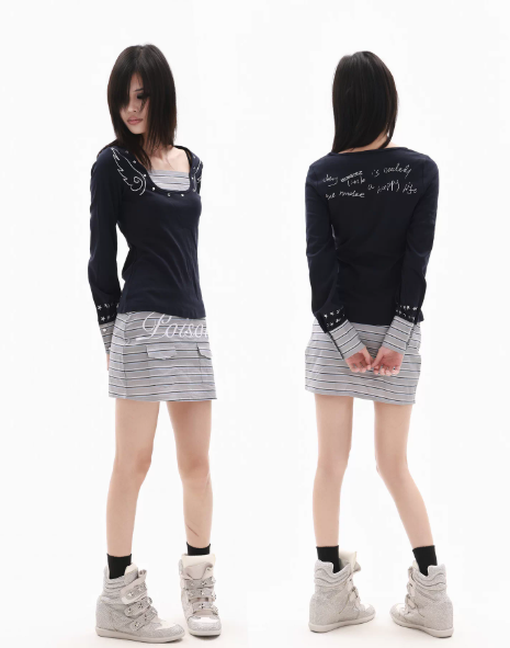DETWONLINE™"Angel Slogan"Long‑Sleeve Tee