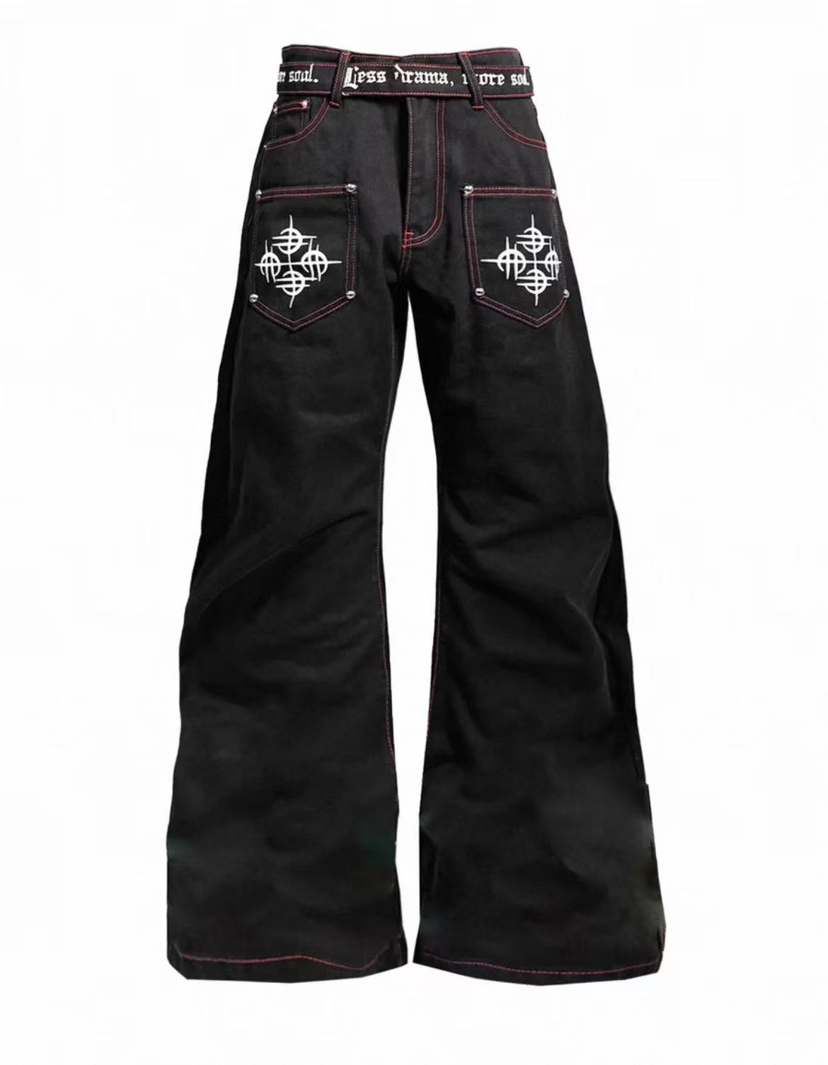 Machete-Slash Ribbon Jeans