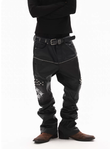 DETWONLINE™"Dark Noir"14‑oz Street Stacked Jeans