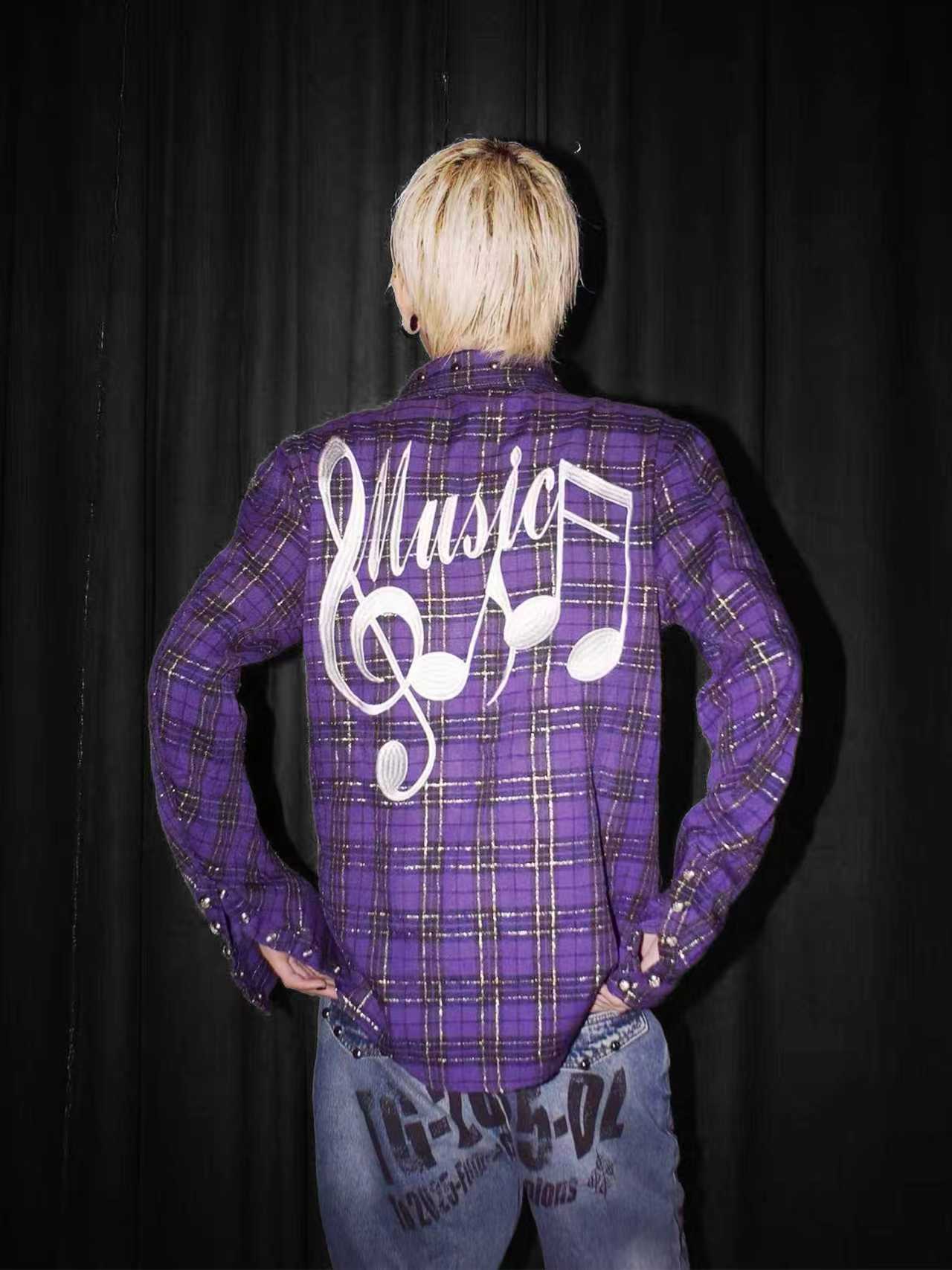 DETWONLINE™Purple Plaid Shirt