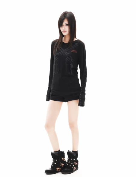 DETWONLINE™"PUNK"Long‑Sleeve Tee