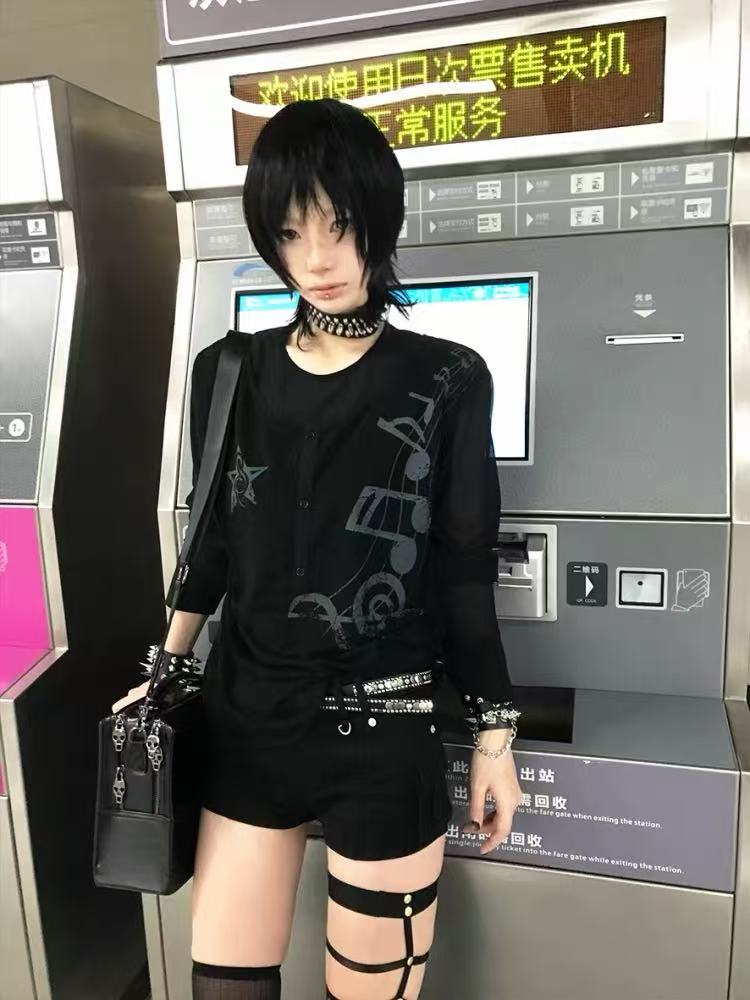 Detwonline cloth tulle  Double Layer Ribbed Mesh Round Neck Long Sleeve