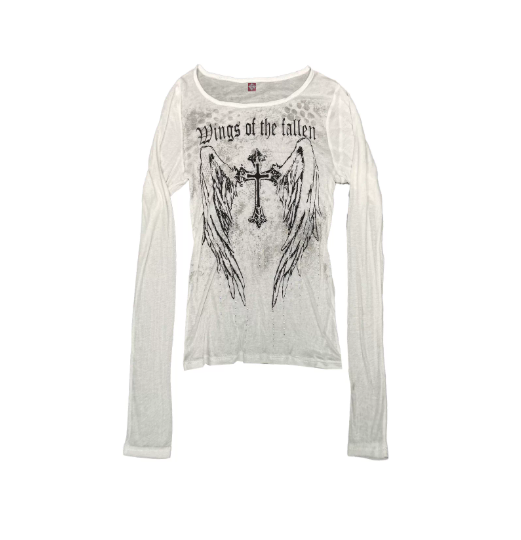DETWONLINE™"Cross‑Angel"long‑sleeve tee