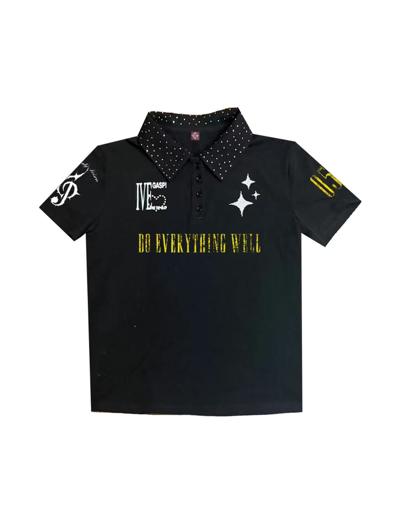 DETWONLINE™Y2K Lucky Star Polka Dot Collar Cropped Polo Shirt