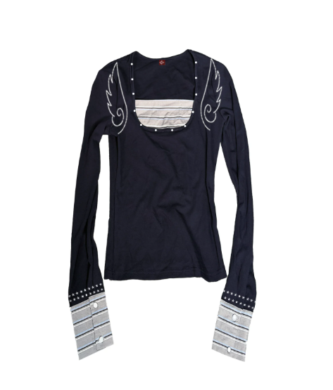 DETWONLINE™"Angel Slogan"Long‑Sleeve Tee