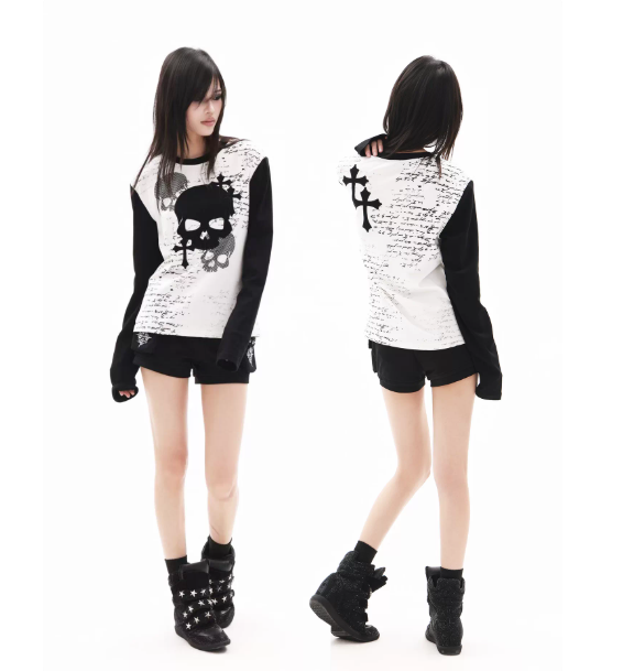 DETWONLINE™"Skull"Long‑Sleeve Tee