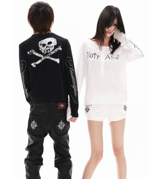 DETWONLINE™"Skull"Long‑Sleeve Tee