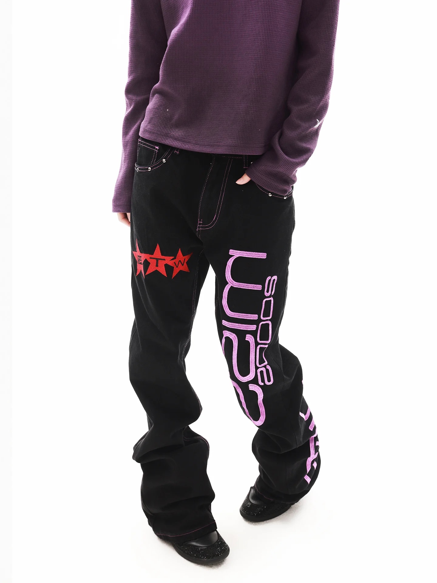 DETWONLINE™ "Purple‑Stitch"  Jeans