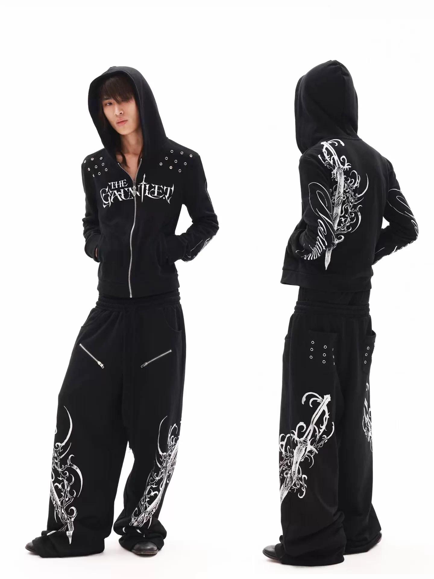 DETWONLINE™"Dark Gothic"Zip‑Up Hooded Jacket