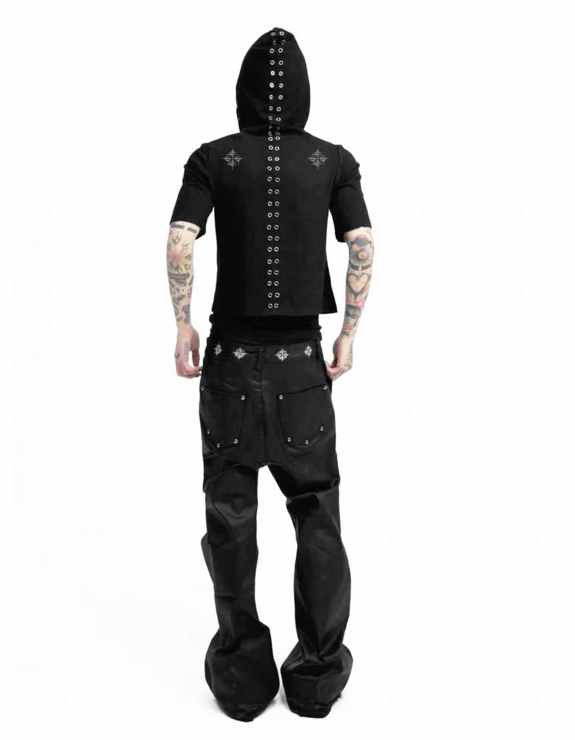 Detwonline Punk Hooded Short Sleeve Tee
