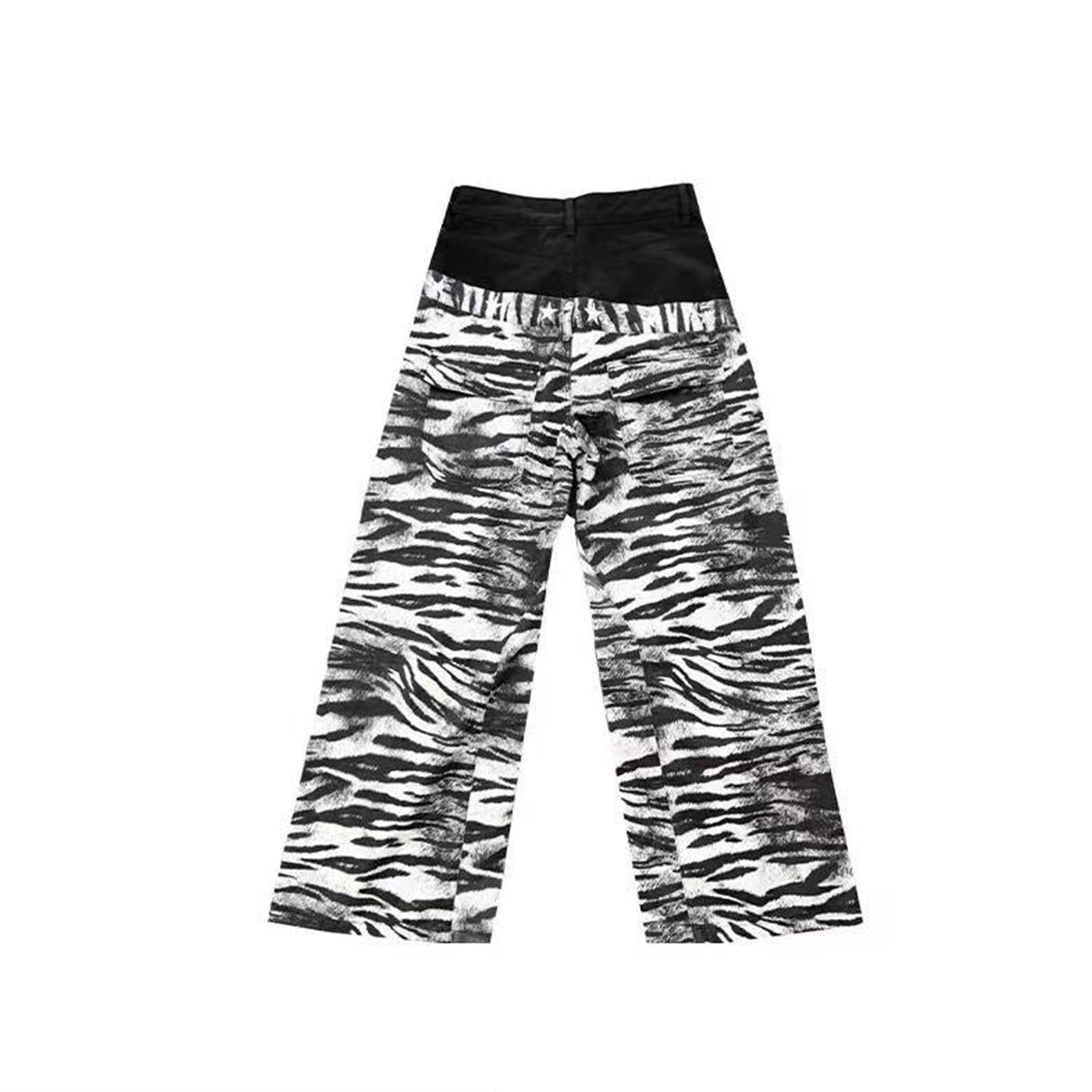 DETWONLINE™Double waist tiger-striped jeans