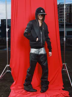 DETWONLINE™Creative Styling Multi-Zipper Decor Washed Distressed Faux Leather Rivet Street Hooded Jacket