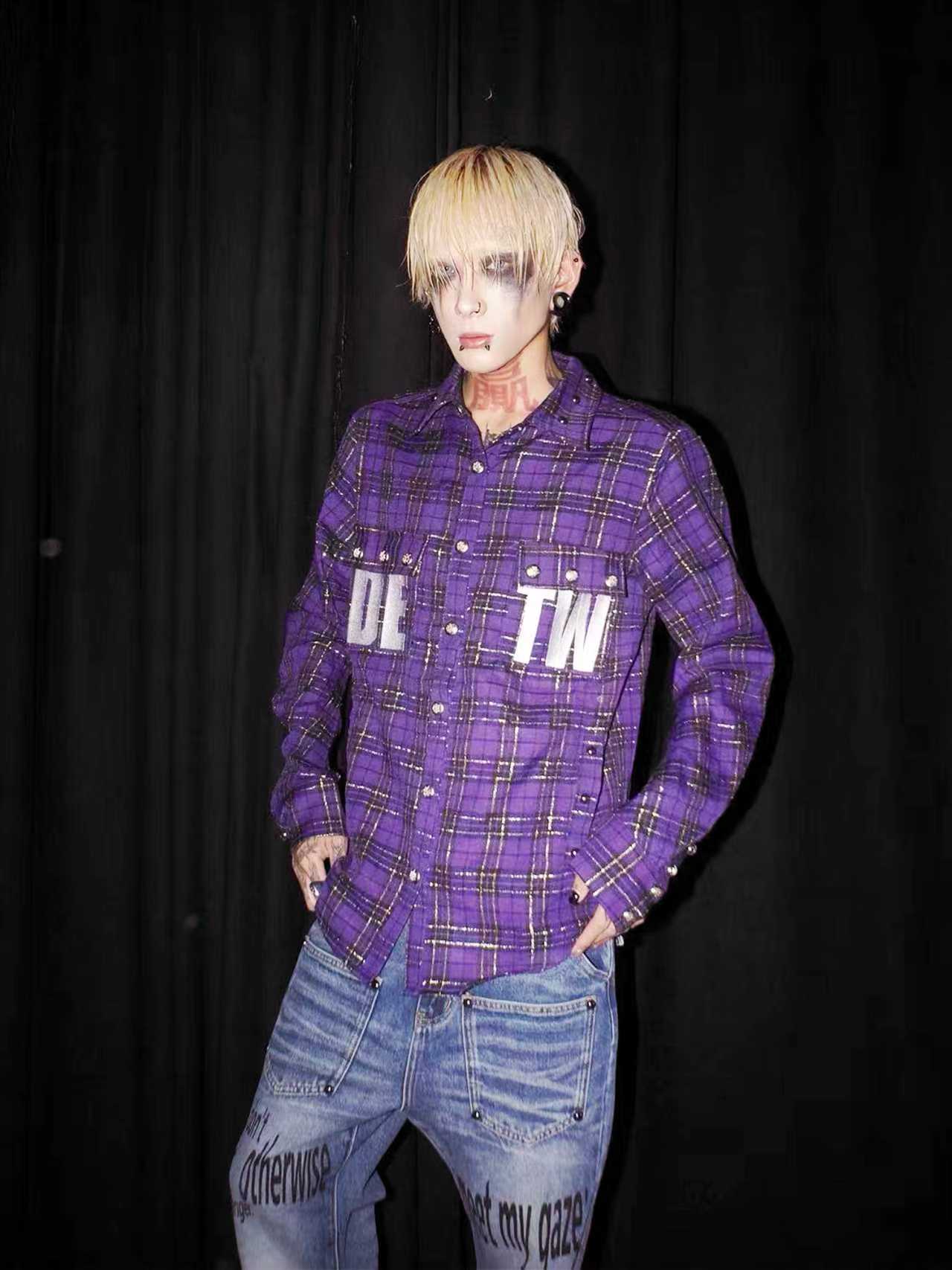DETWONLINE™Purple Plaid Shirt