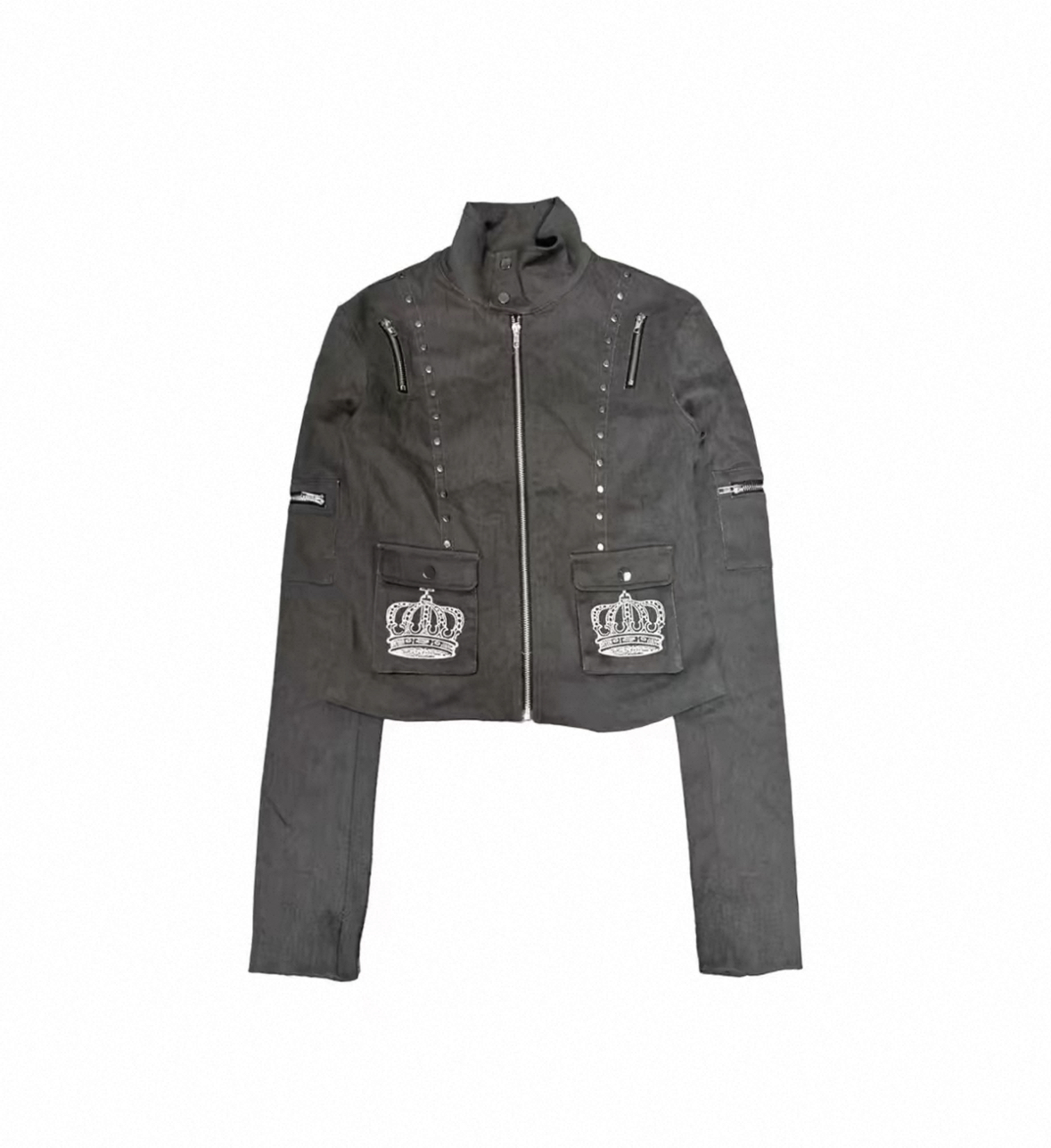 DETWONLINE™"Crown"Stand Collar Cropped Jacket