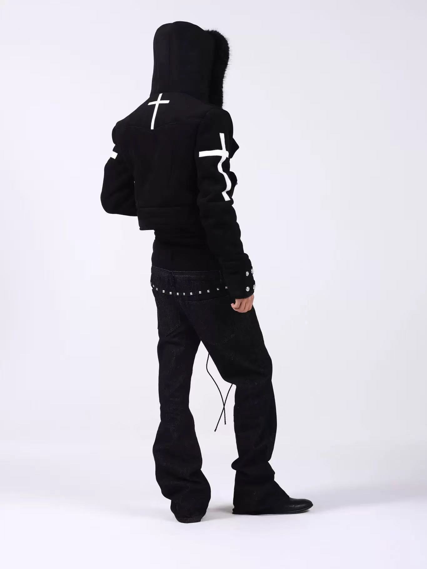 DETWONLINE™Cross-shaped suede coat