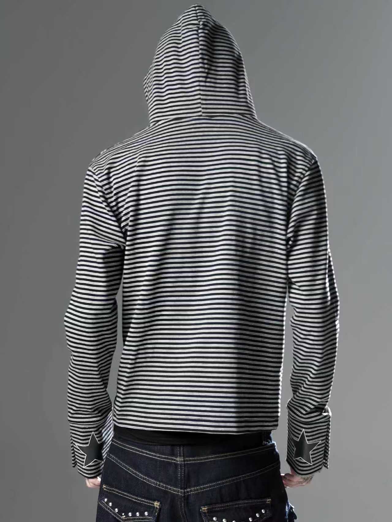 Striped Zip-Up Hoodie