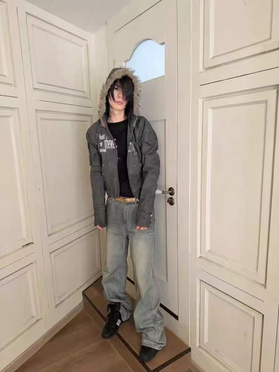 DETWONLINE™Fur-lined hooded coat