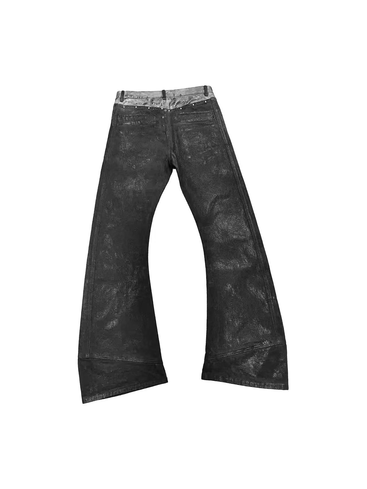 DETWONLINE™ Wasteland Punk Rivet Zip High Waist Flared Jeans