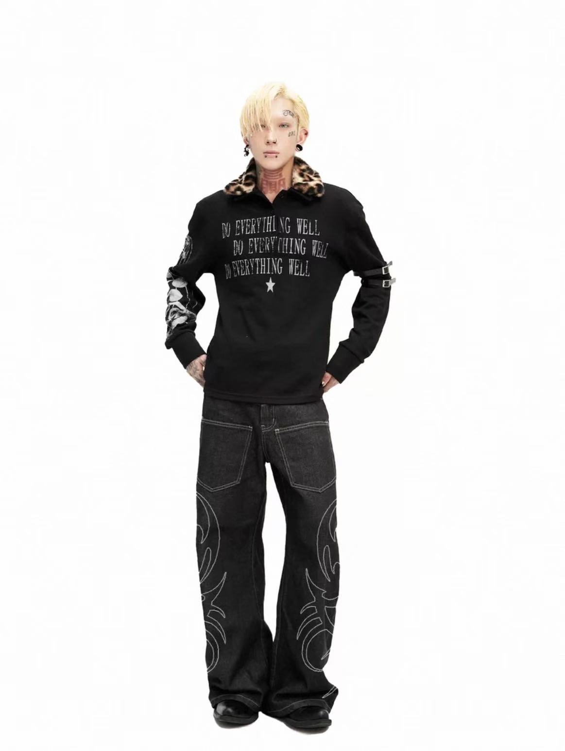 Detwonline  leopard print polo shirt