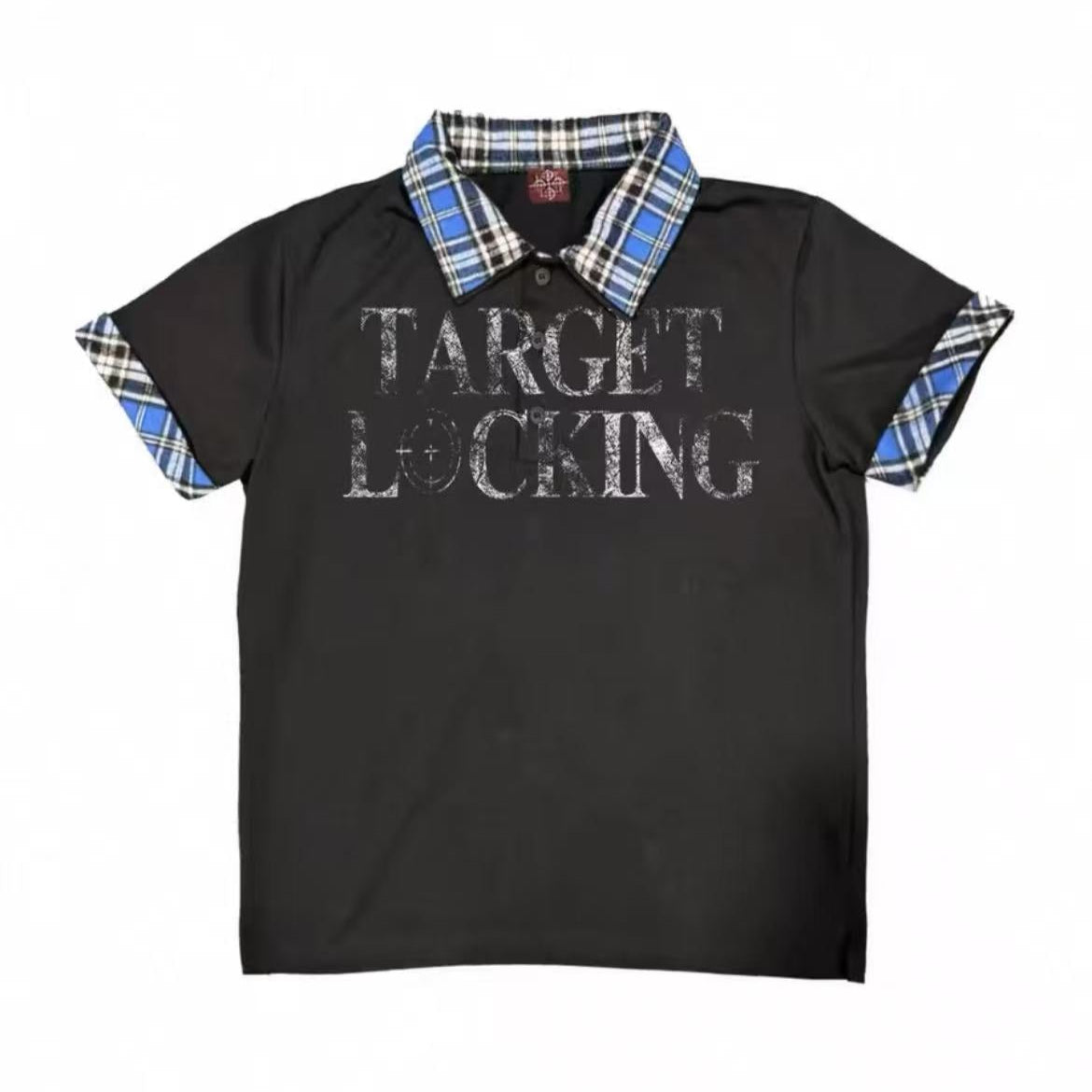 Detwonline blue checkered polo shirt