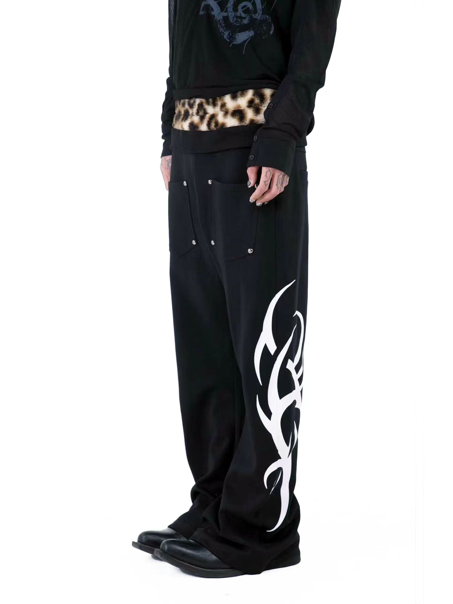 Detwonline trousers leopard print casual pants