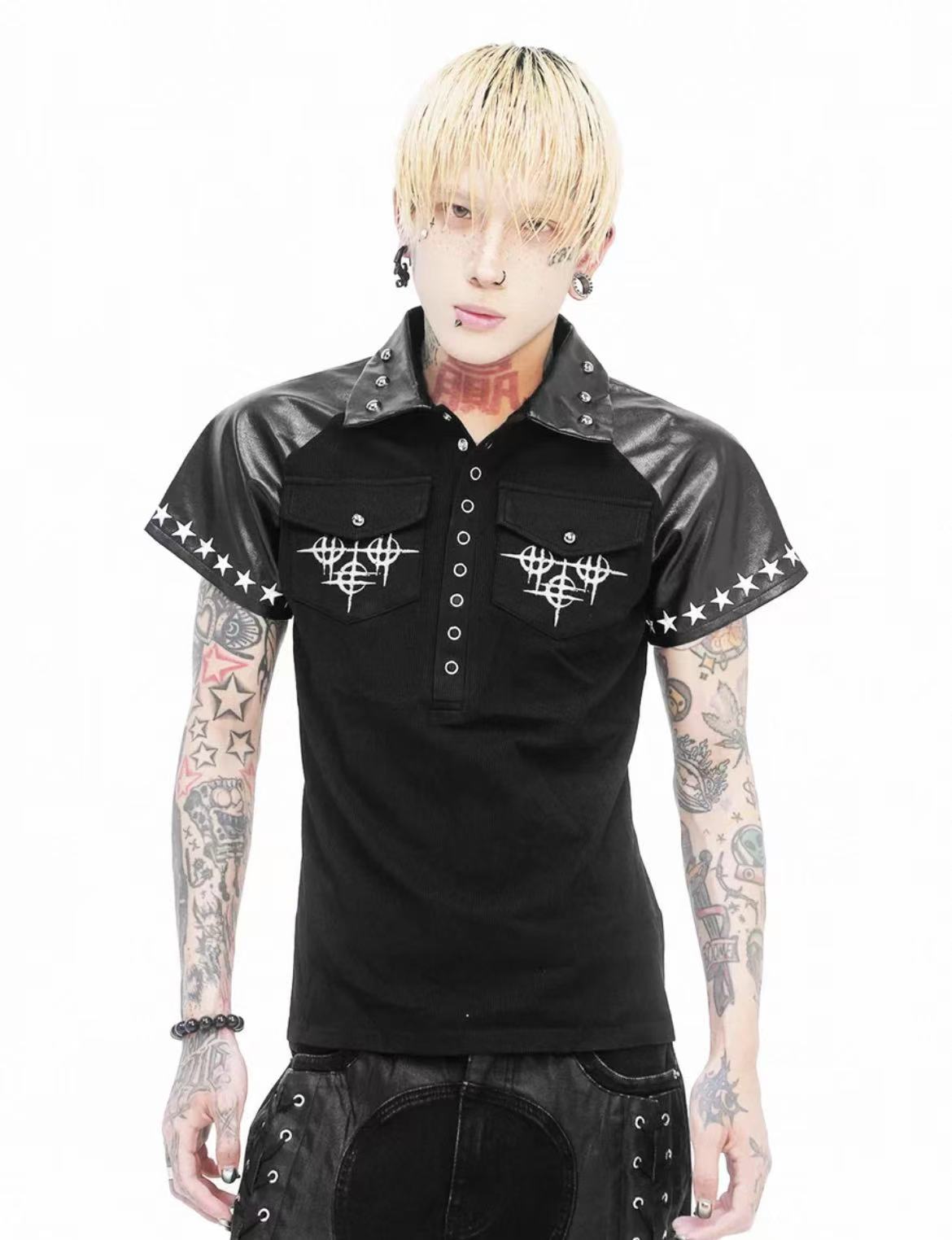Detw Dark punk polo shirt