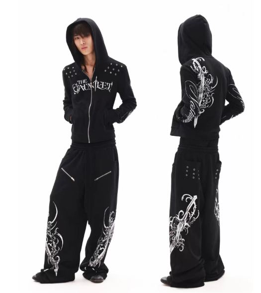DETWONLINE™"Dark Gothic"Zip‑Up Hooded Jacket
